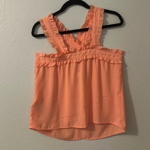 J. CREW NEW WITH TAGS -women's cross ruffle front sleeveless top.